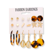 Load image into Gallery viewer, 17KM Women Earrings Set Acrylic Pearl Earrings For Women Bohemian Leopard Tassel Stud Earrings 2020 New Brincos Fashion Jewelry

