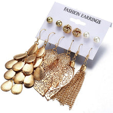 Load image into Gallery viewer, 17KM Women Earrings Set Acrylic Pearl Earrings For Women Bohemian Leopard Tassel Stud Earrings 2020 New Brincos Fashion Jewelry
