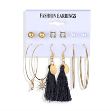 Load image into Gallery viewer, FNIO Women's Earrings Set Pearl Earrings For Women Bohemian Fashion Jewelry 2020 Geometric Crystal Heart Stud Earrings
