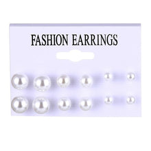 Load image into Gallery viewer, FNIO Women's Earrings Set Pearl Earrings For Women Bohemian Fashion Jewelry 2020 Geometric Crystal Heart Stud Earrings
